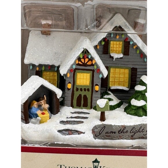 Rare DaySpring Thomas Kinkade Painter of Light Christmas House Ornament 2011 New - Picture 3 of 7